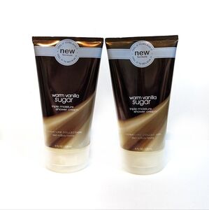 2 x Bath & Body Works WARM VANILLA SUGAR Triple Moisture Shower Cream Wash 8 oz